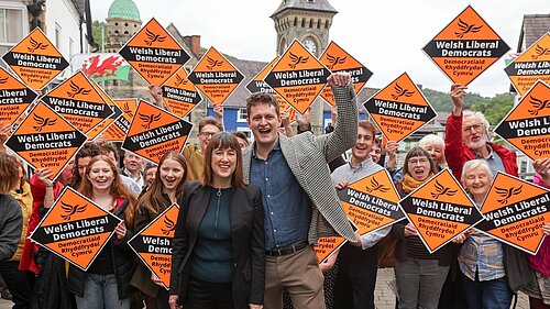 David Chadwick and Jane Dodds with local supporters