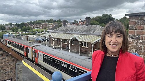 Jane Dodds at Llandrindod Wells Station