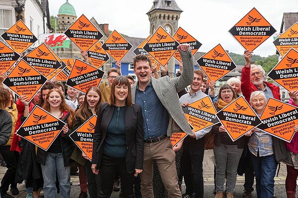 David Chadwick and Jane Dodds with local supporters